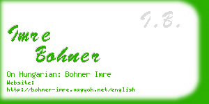 imre bohner business card